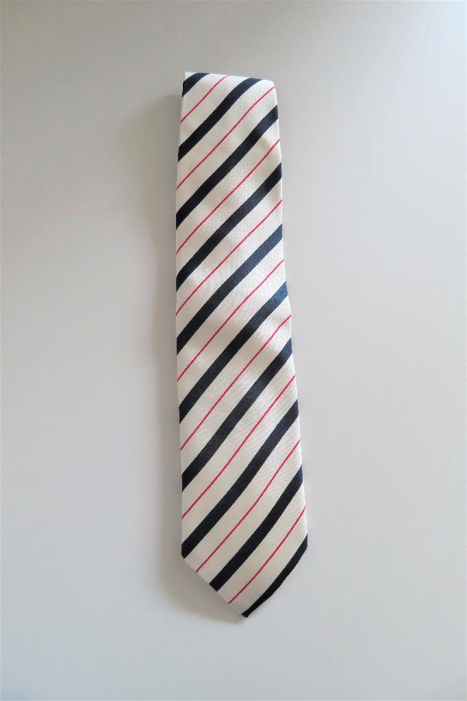 Stropdas Wit Blauw Rood (3487), Kleding | Heren, Stropdassen, Zo goed als nieuw, Met patroon, Wit, Ophalen of Verzenden