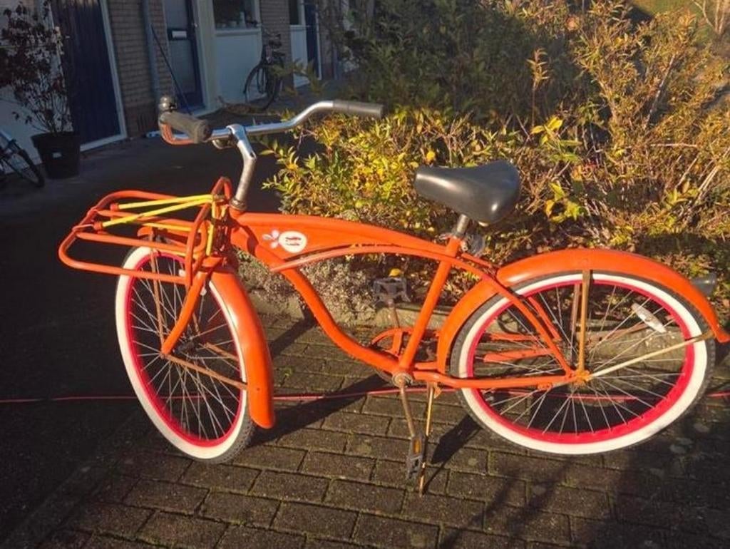 Opvallende Oranje Cruise Bike met Voordrager, Terugtraprem, Gebruikt, 50 tot 53 cm, Ophalen