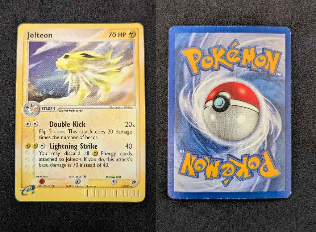 Jolteon 6/100 – EX Sandstorm – Holo Pokémon kaart, Ophalen of Verzenden, Zo goed als nieuw, Losse kaart, Foil