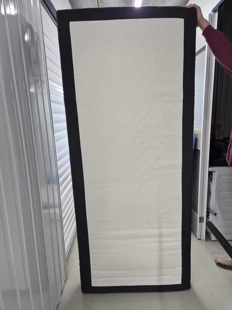 Karlsson boxspring 210x180 - grijs - zonder topper, Ophalen, Gebruikt, 210 cm, Tweepersoons