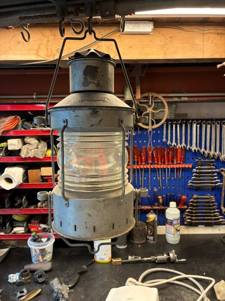 Ankerlicht lampolie groot, Verzamelen, Scheepvaart, Ophalen, Gebruikt, Motorboot