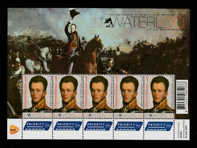2015 Vel 200 jaar Slag bij Waterloo, Postzegels en Munten, Ophalen of Verzenden, Postfris