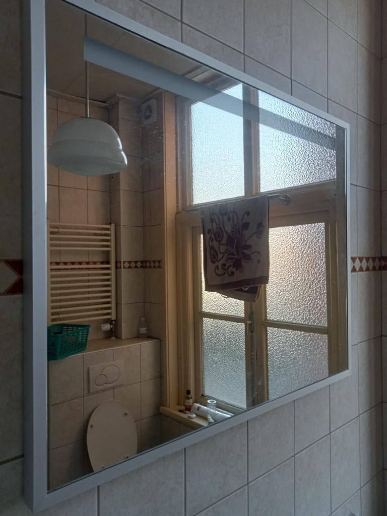 Badkamerspiegel met ingebouwd licht., Ophalen, Gebruikt, 75 tot 100 cm, Minder dan 100 cm