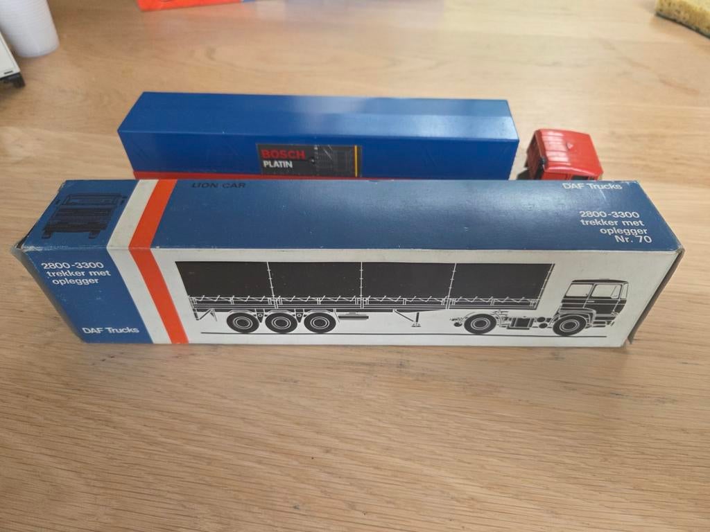 DAF 2800-3300 Trekker met Oplegger 1:50 Lion Car  Bosch Nr70, Ophalen of Verzenden, Nieuw, Bus of Vrachtwagen, Lion Toys