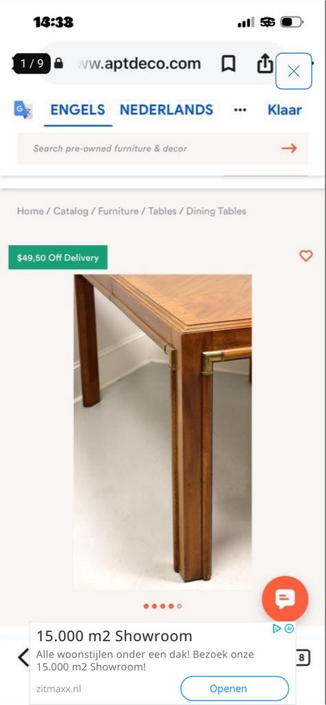 Vintage Drexel Accolade Eettafel - Mid-Century Modern, Antiek en Kunst, Antiek | Meubels | Tafels, Ophalen of Verzenden