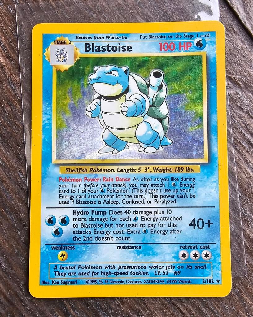 Blastoise 2/102 Base Set 💧, Ophalen of Verzenden, Nieuw, Losse kaart, Foil