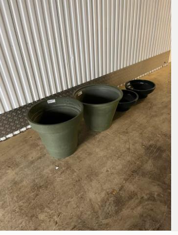 4 groene potten €20,00, Tuin en Terras, Bloempotten, Zo goed als nieuw, Overige materialen, Minder dan 40 cm, Minder dan 25 cm