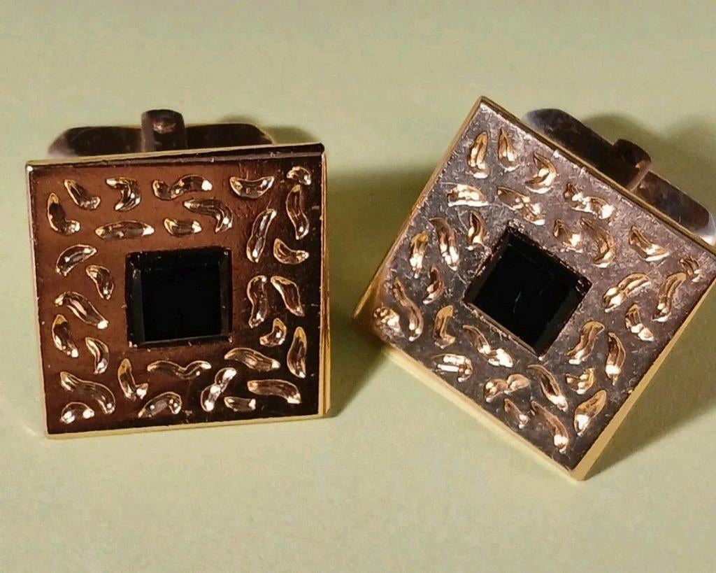 Vintage manchetknopen W. Germany, Ophalen of Verzenden, Zo goed als nieuw, Overige materialen