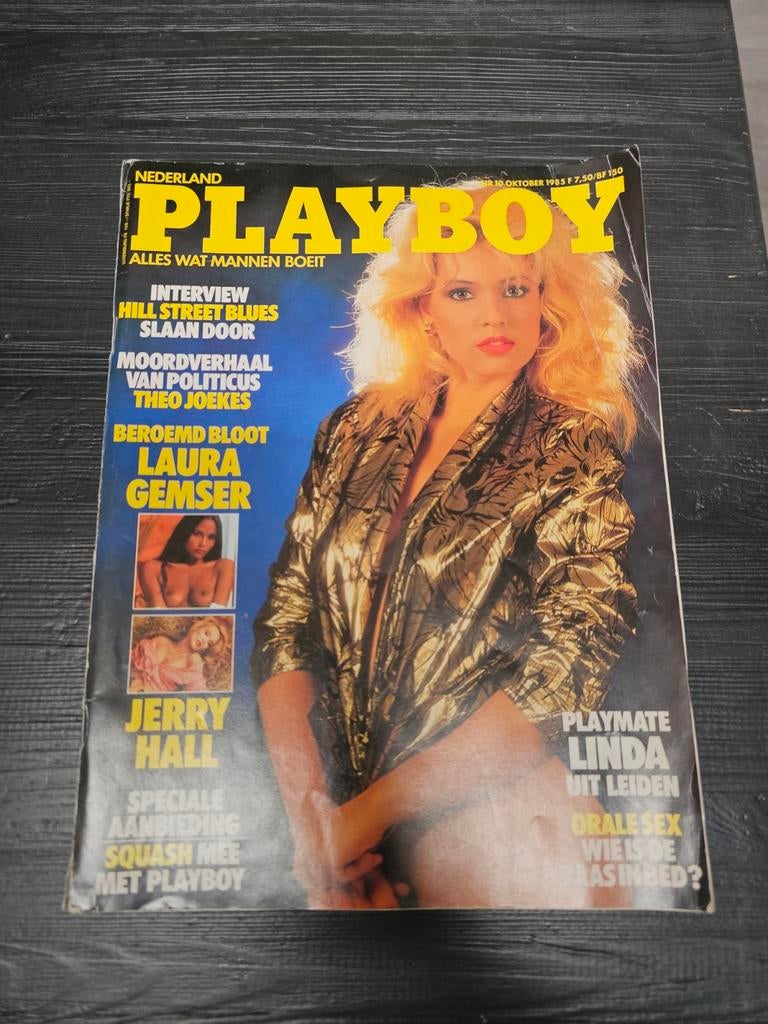 Playboy Nederland Oktober 1985 - Laura Gemser, Jerry Hall, Ophalen of Verzenden, Gelezen, Overige typen