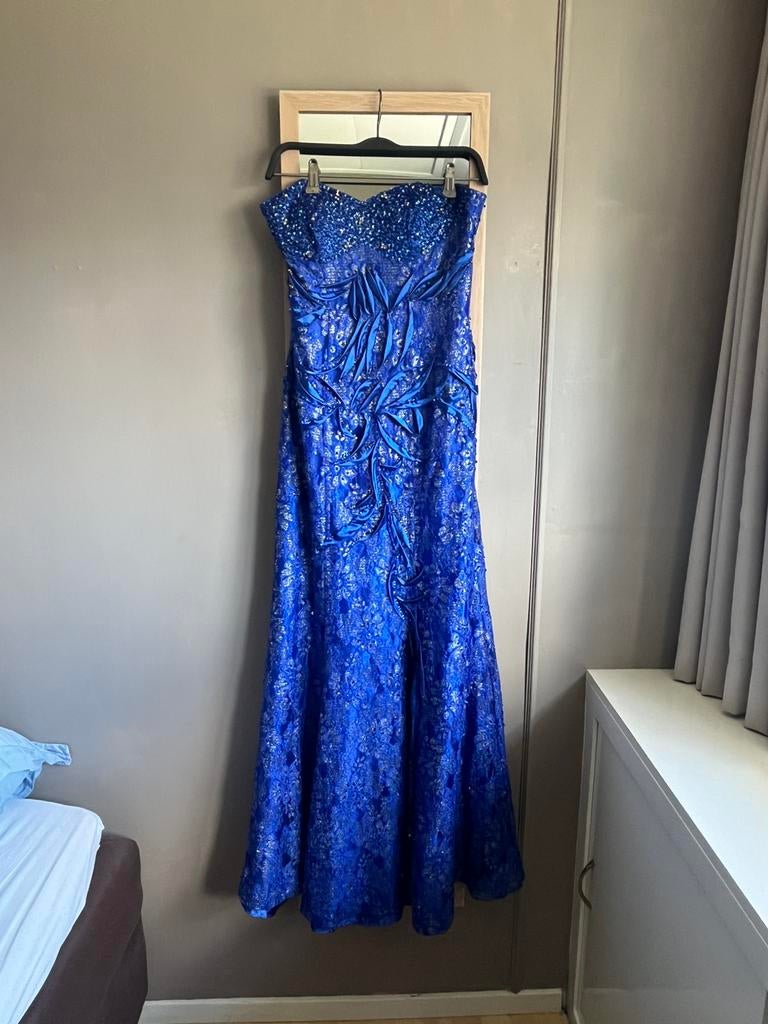 Vintage blauwe gala jurk (maat 34), Kleding | Dames, Gelegenheidskleding, Galajurk, Blauw, Ophalen of Verzenden, Zo goed als nieuw