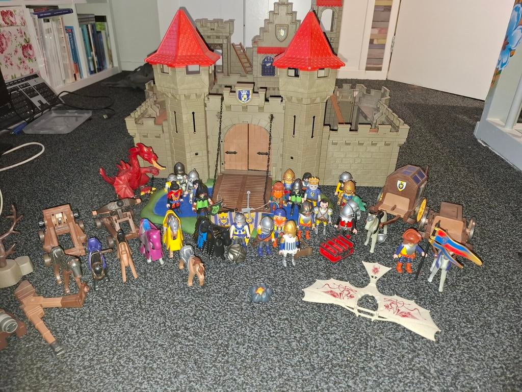 Playmobil kasteel met veel accesoires, Ophalen, Gebruikt