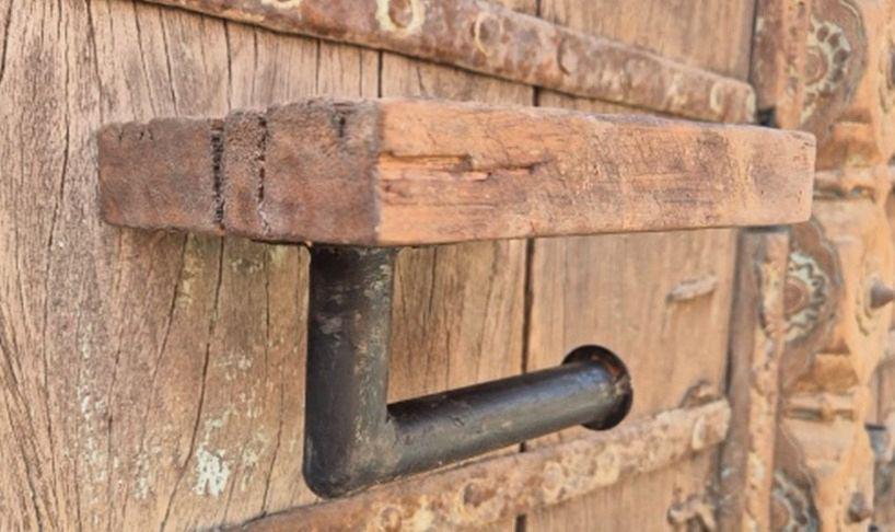WC rol houder: stoer oud hout met zwart ijzer, Huis en Inrichting, Badkamer | Badtextiel en Accessoires, Zo goed als nieuw, Overige typen