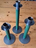 Set 3 kandelaren Scandinavian Design Industrial staal/ hout, Ophalen, Groen, Kandelaar