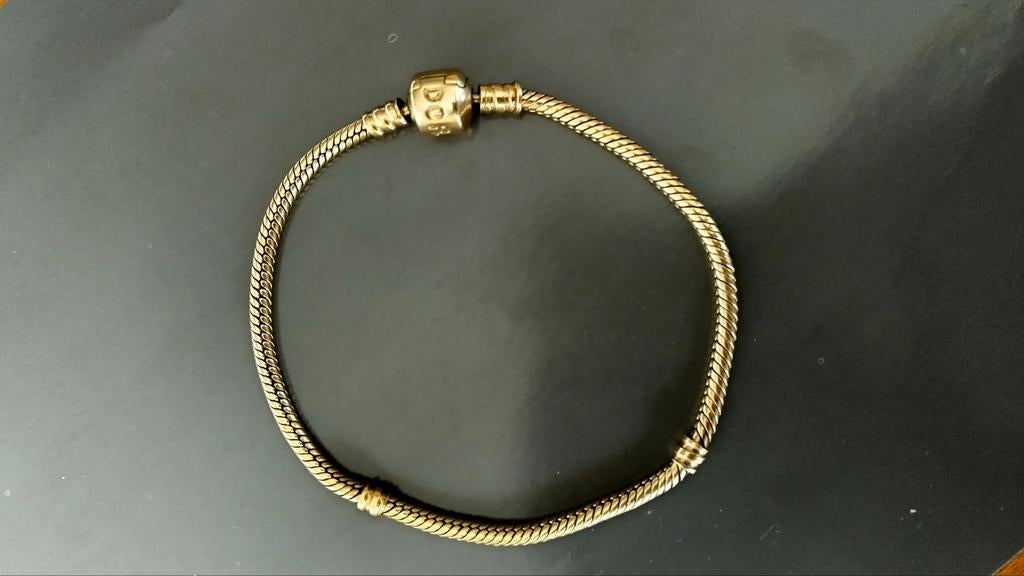Orginele gouden Pandora armband 585 ale  14 karaat, Verzenden, Zo goed als nieuw, Goud