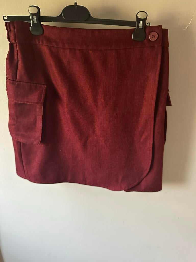 Azzurro Bordeaux Rode Overslagrok Maat L/XL, Kleding | Dames, Rokken, Verzenden, Maat 42/44 (L), Zo goed als nieuw, Boven de knie