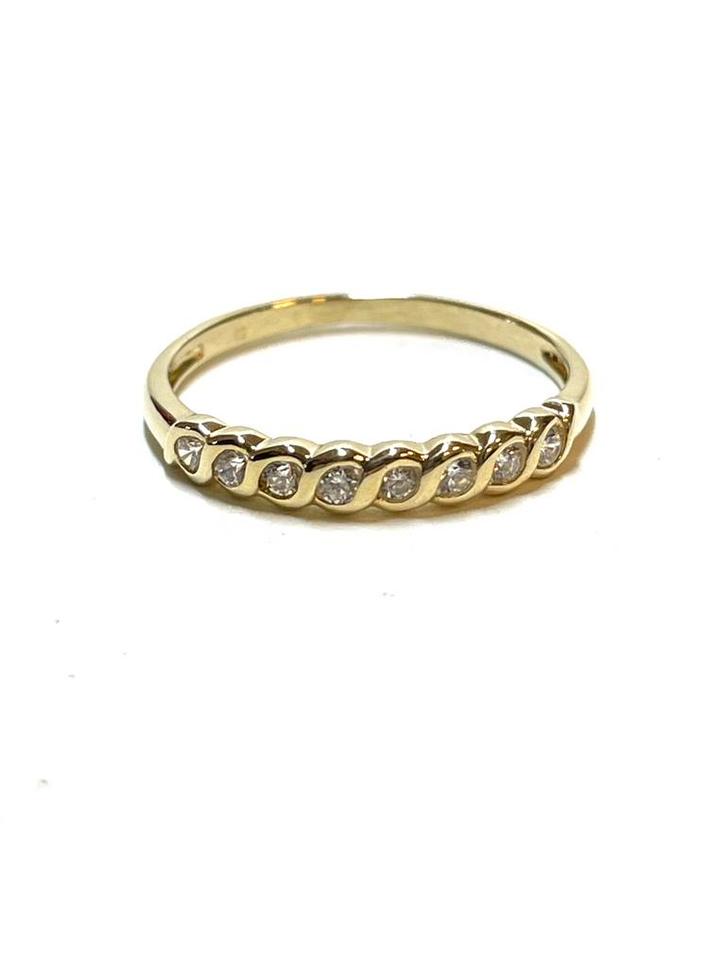 14k gouden ring met zirkonia, Sieraden, Tassen en Uiterlijk, Ringen, Zo goed als nieuw, Dame, Kleiner dan 17, Goud, Goud, Met edelsteen