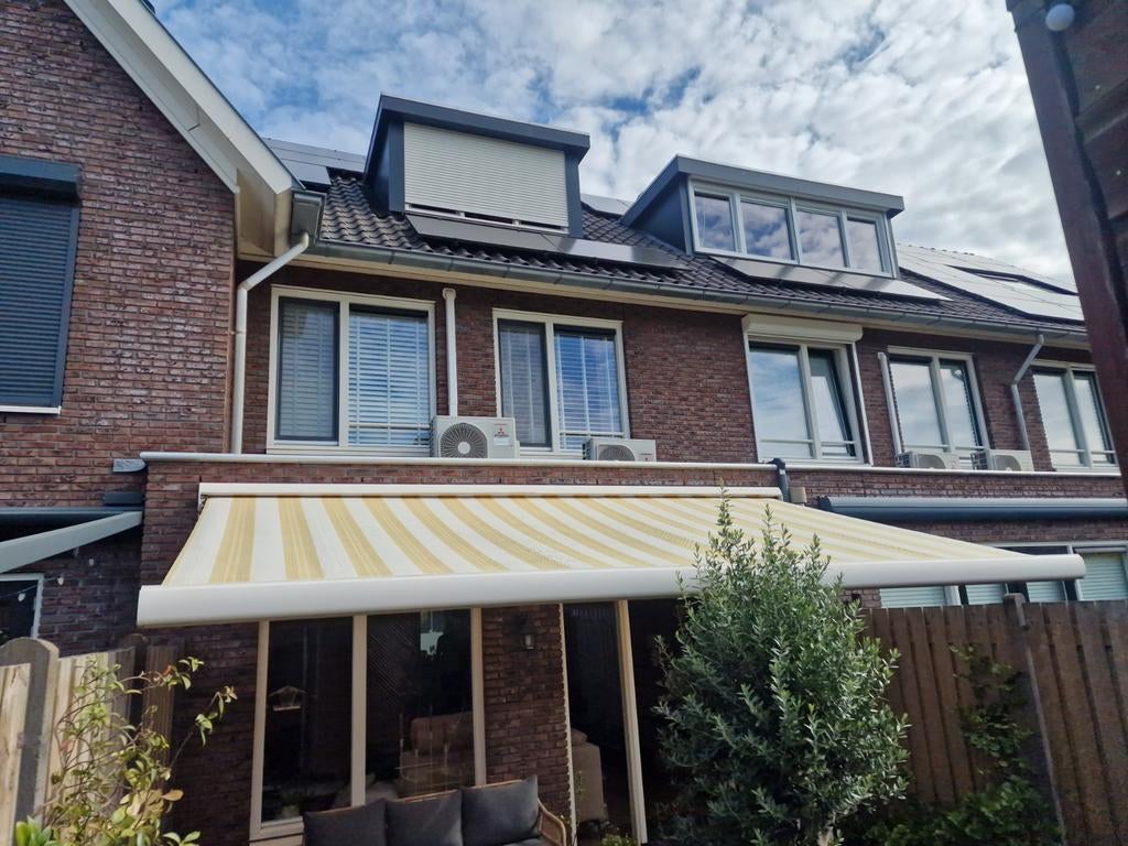 Elektrisch zonnescherm 5x3m - zelf demonteren, Tuin en Terras, Zonneschermen, Ophalen, Gebruikt, 450 cm of meer, Elektrisch