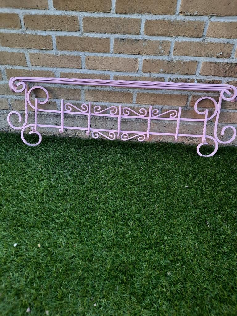 Roze gietijzeren kapstok met 7 haken, Gebruikt, Minder dan 100 cm, Metaal, Ophalen