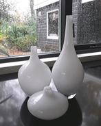 Set Salong vazen Ikea, wit, 3 stuks, Wit, Ophalen of Verzenden, Minder dan 50 cm, Glas