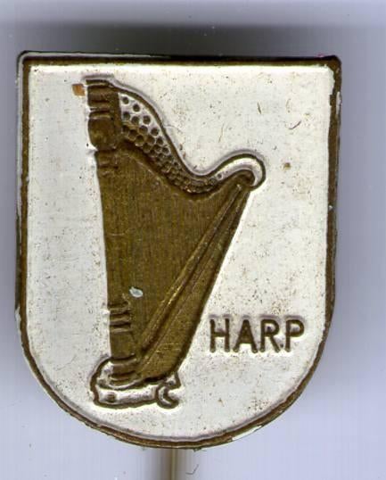 Harp wit op koper muziekinstrument speldje ( L_165a ), Verzenden, Zo goed als nieuw, Merk, Speldje of Pin