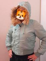 Vintage Alpha Industries jas S- lichtblauw met bontkraag, Kleding | Dames, Jassen | Winter, Blauw, Ophalen of Verzenden, Maat 36 (S)