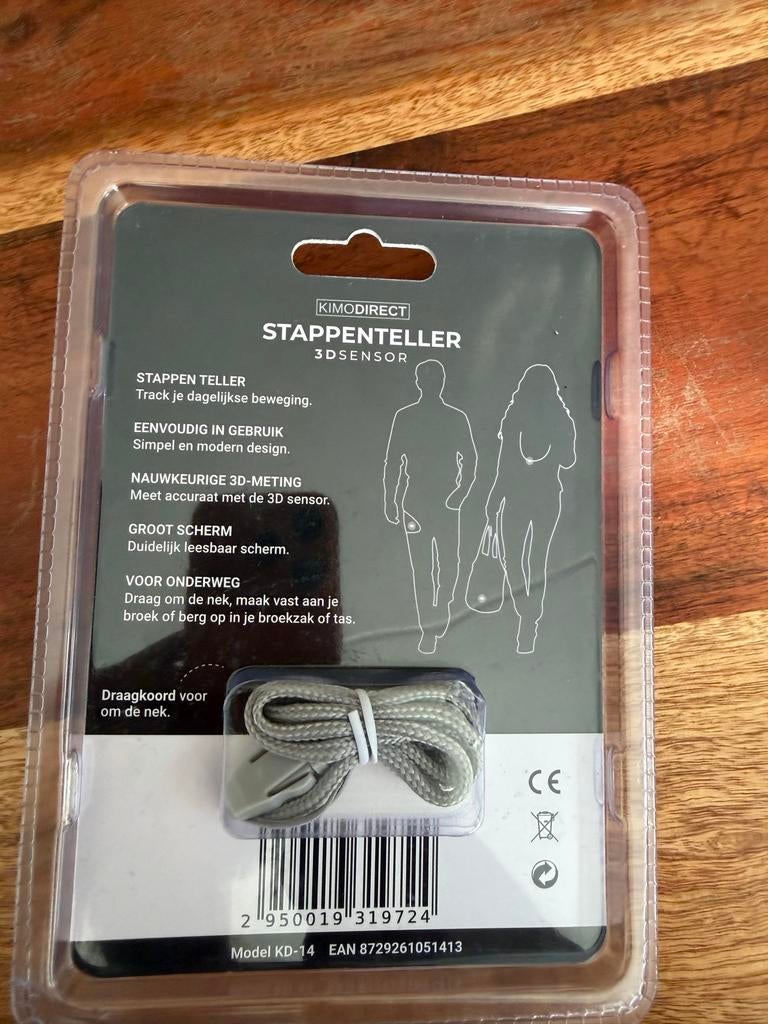 KIMODIRECT Stappenteller 3D Sensor Nauwkeurige Bewegingstr, Ophalen of Verzenden, Nieuw, Zwart