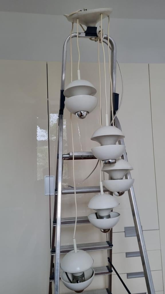Hanglamp Kaiser Leuchten Klaus Hempel vintage space age, Ophalen, Gebruikt, Vintage, Space Age, Mid-century Modern, Metaal