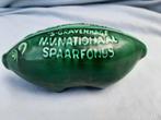 Groene oude spaarpot /N.V. nationaal spaarfonds s-Gravenhage, Verzamelen, Spaarpotten, Ophalen of Verzenden, Gebruikt, Steen, Aardewerk of Keramiek