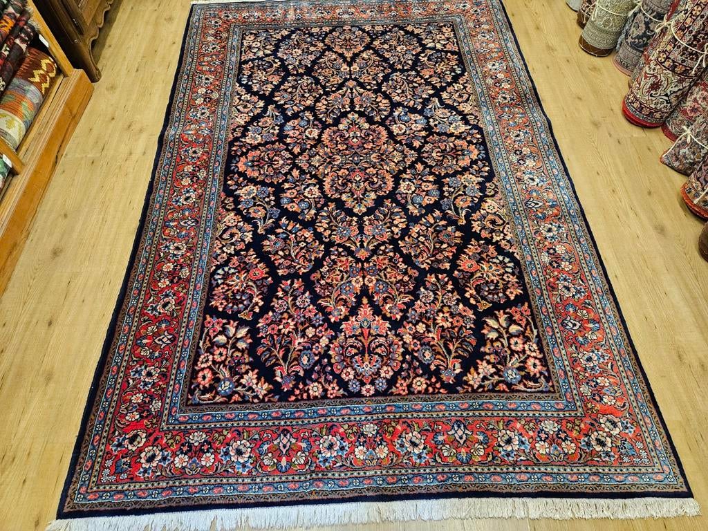 Vintage handgeknoopt perzisch tapijt sarough 315x195, Huis en Inrichting, Info@SlatsAntiek.nl, Perzisch, 150 tot 200 cm, 200 cm of meer
