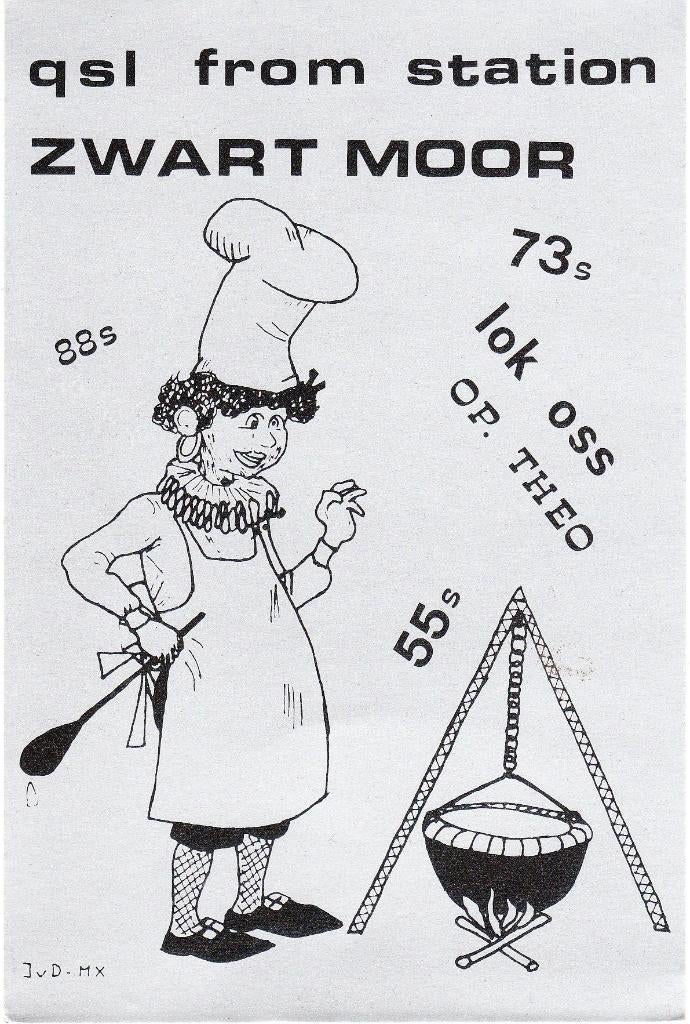 Oss QSL kaart Zwart Moor, Verzamelen, Ansichtkaarten | Themakaarten, Ophalen of Verzenden, 1980 tot heden, Ongelopen, Overige thema's