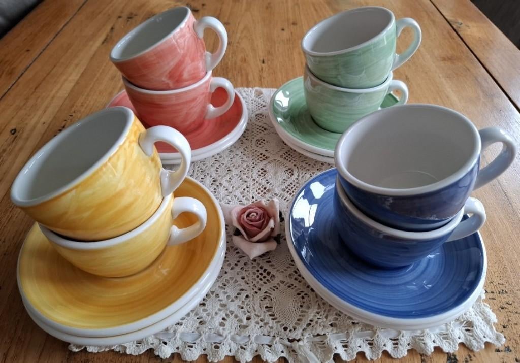 8 Engelse kop en schotels Dudson Brasserie, Huis en Inrichting, Keuken | Servies, Gebruikt, -, -, Ophalen of Verzenden