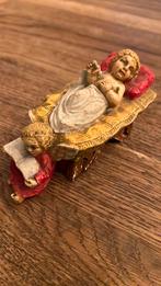 Antieke kribbe met baby en engeltje, Ophalen of Verzenden