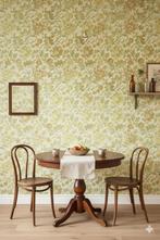 6898 Gobelin bloemenbehang warm groen en oker tijdloos swiet, Huis en Inrichting, Stoffering | Behang, Ophalen of Verzenden, Minder dan 10 m²