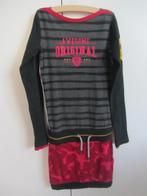 Grijs/roze jurk Ninni Vi maat 140, Kinderen en Baby's, Kinderkleding | Maat 140, Ophalen of Verzenden, Zo goed als nieuw, Meisje