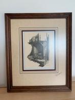 2x Schilderij, pentekening. Kunstenaar AH van der Woude, Antiek en Kunst, Kunst | Etsen en Gravures, Ophalen of Verzenden