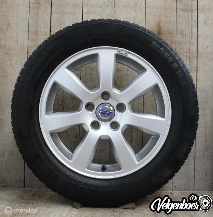 Volvo V60 Oden velgen + Continental winterbanden!, Auto-onderdelen, Banden en Velgen, Banden en Velgen, Winterbanden, 16 inch