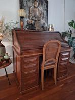 Antiek eiken bureau met rolluik, Ophalen, Gebruikt, Bureau