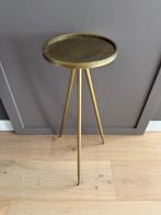 Bijzettafel goud, Huis en Inrichting, Minder dan 55 cm, Metaal of Aluminium, Rond, Ophalen of Verzenden