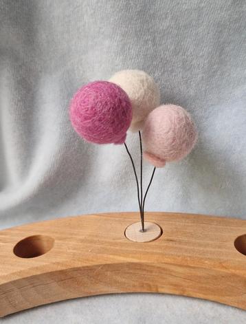 Jaarring steker wolvilt roze ballonnen verjaardagsring vilt beschikbaar voor biedingen