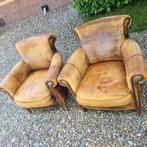 2x compacte DNG schapenleren fauteuil sleets + BEZORGING
