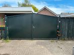 Dichte ijzeren poort, tuinpoort, hek, Ophalen, Zo goed als nieuw, 150 tot 200 cm, IJzer