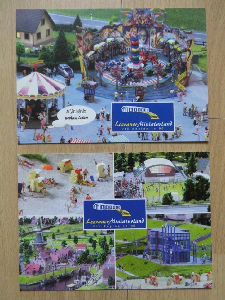 Ansichtkaart ansicht kaart Duitsland Miniaturland Leer - 2x, Verzamelen, Ansichtkaarten | Buitenland, Ongelopen, Duitsland, 1980 tot heden