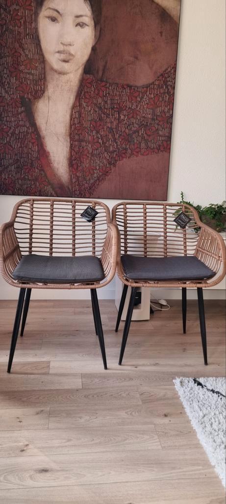Eetkamerstoel/tuinstoel/terrasstoel 2 stuks, prijs per stuk, Tuin en Terras, Tuinsets en Loungesets, Gebruikt, Tuinset, Rotan