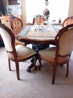 6 stoelen +salontafel, Huis en Inrichting, Tafels | Eettafels, Ophalen, 100 tot 150 cm, 50 tot 100 cm, Zo goed als nieuw