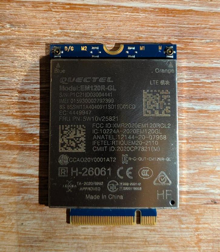 Lenovo ThinkPad Quectel EM120R-GL 4G LTE M.2 Module, Computers en Software, Netwerkkaarten, Zo goed als nieuw, Intern, Ophalen of Verzenden