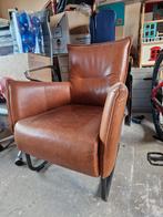 Cognac Lederen Fauteuil van Jess (Eijerkamp), Ophalen, Zo goed als nieuw, 75 tot 100 cm, Modern