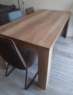 Eetkamer tafel (gefineerd eiken) met 6 stoelen, Huis en Inrichting, 50 tot 100 cm, 150 tot 200 cm, Rechthoekig, Zo goed als nieuw