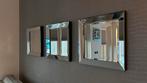 3x Spiegel met facetrand (spiegellijst) - hotel chique stijl, Ophalen, Vierkant, Zo goed als nieuw, Minder dan 100 cm