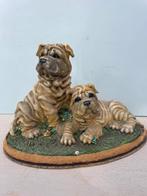 Prachtig oud decoratief beeld van een Chinese Sharpei met pu, Ophalen of Verzenden