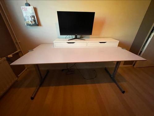 Gispen bureau 160x80 cm wit, Huis en Inrichting, Bureaus, Gebruikt, Bureau, Ophalen